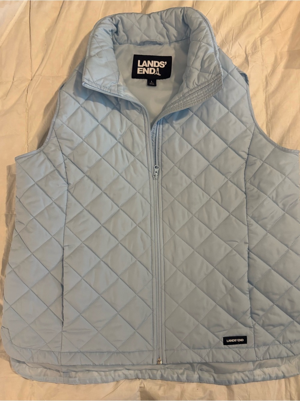 Lands' End Light Blue Quilted Vest